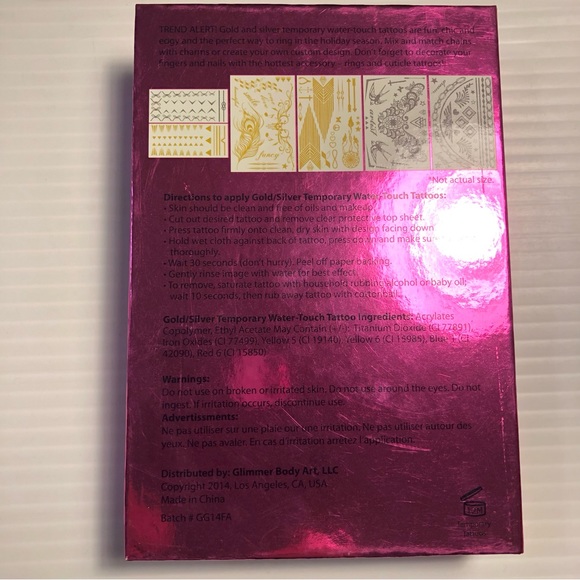 NWOT Gold & Silver Temporary Tattoo Kit - Picture 8 of 13